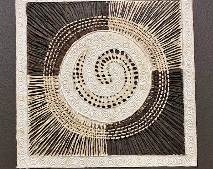 Handmade Amate Paper Wall Art from Mexico (15 1/2” x 15 1/2”)