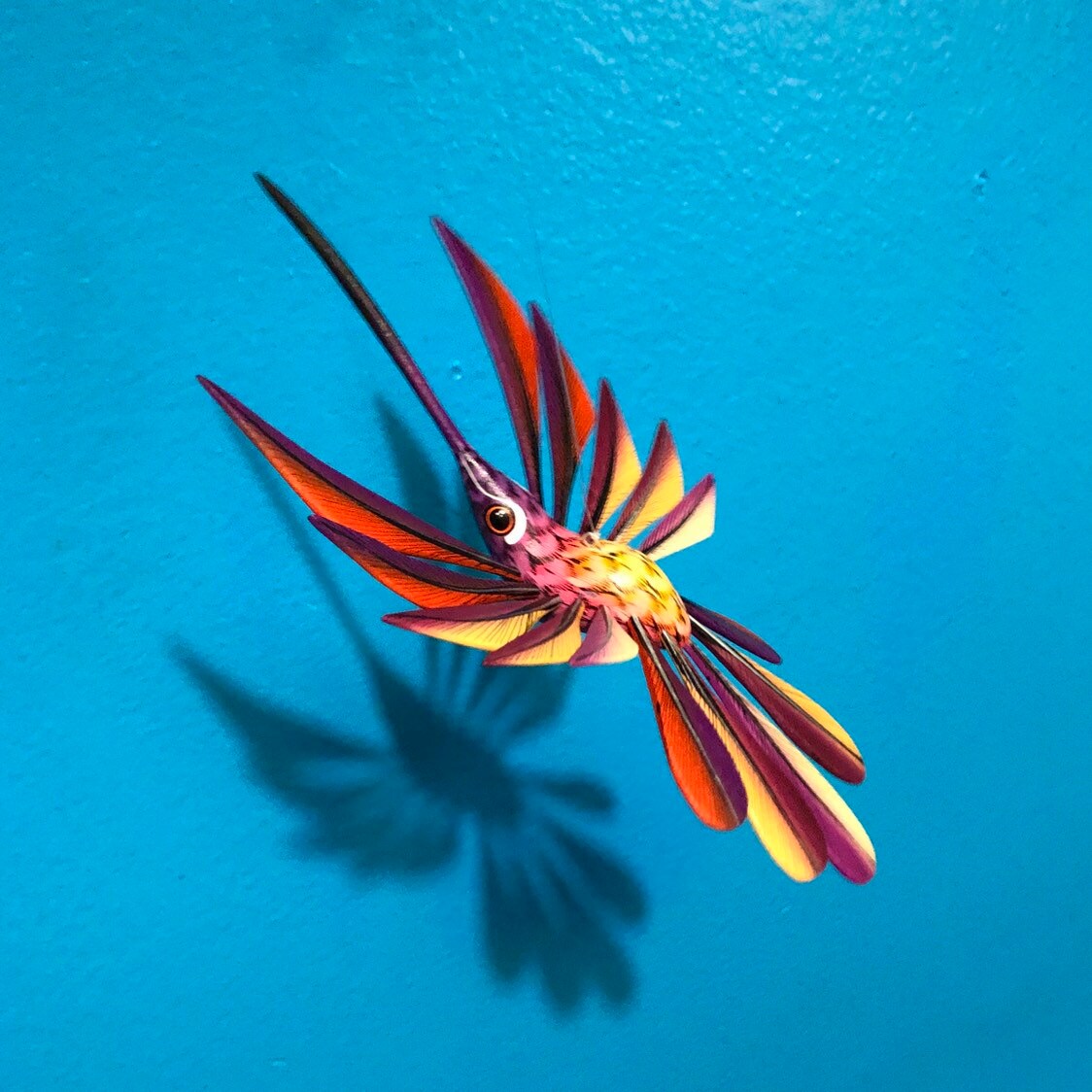 Alebrije Purple Hummingbird by Roberto and Esperanza Martinez