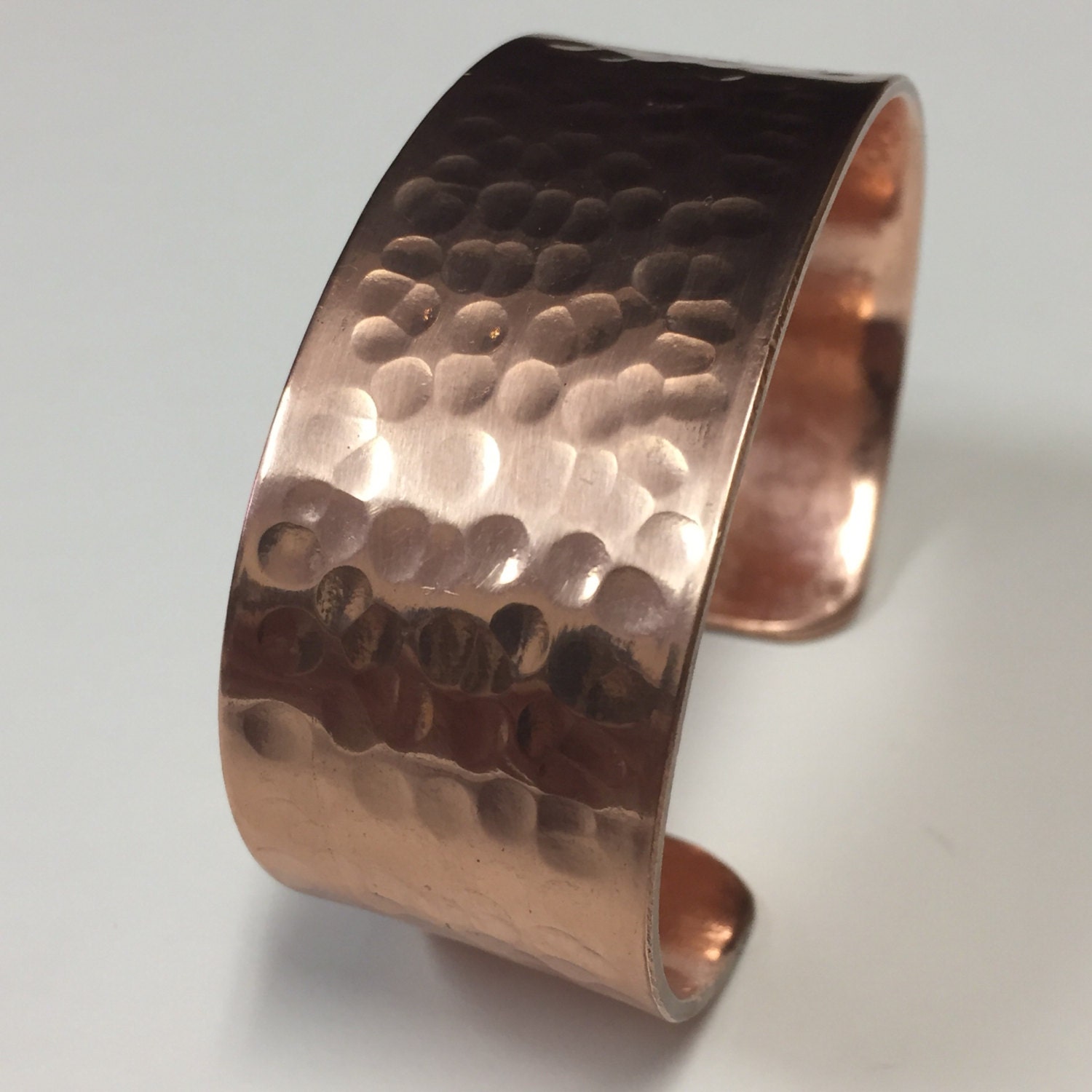 Wide Hammered Copper Cuff Bracelet