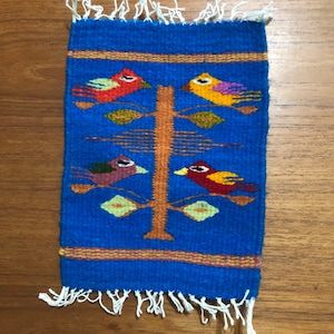 Zapotec handvävd merinoulltextil (20 x 25 cm)
