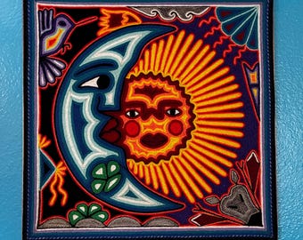 Huichol Yarn Art Nierika (11,75 po. x 11,75 po.) de Nayarit, Mexique