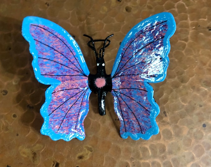 Small Paper Maché Butterfly Wall Ornament from Izamal, Yucatán, Mexico