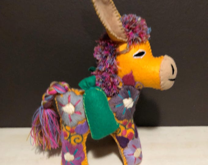 Hand Sewn Stuffed Animal Donkey Plush Toy