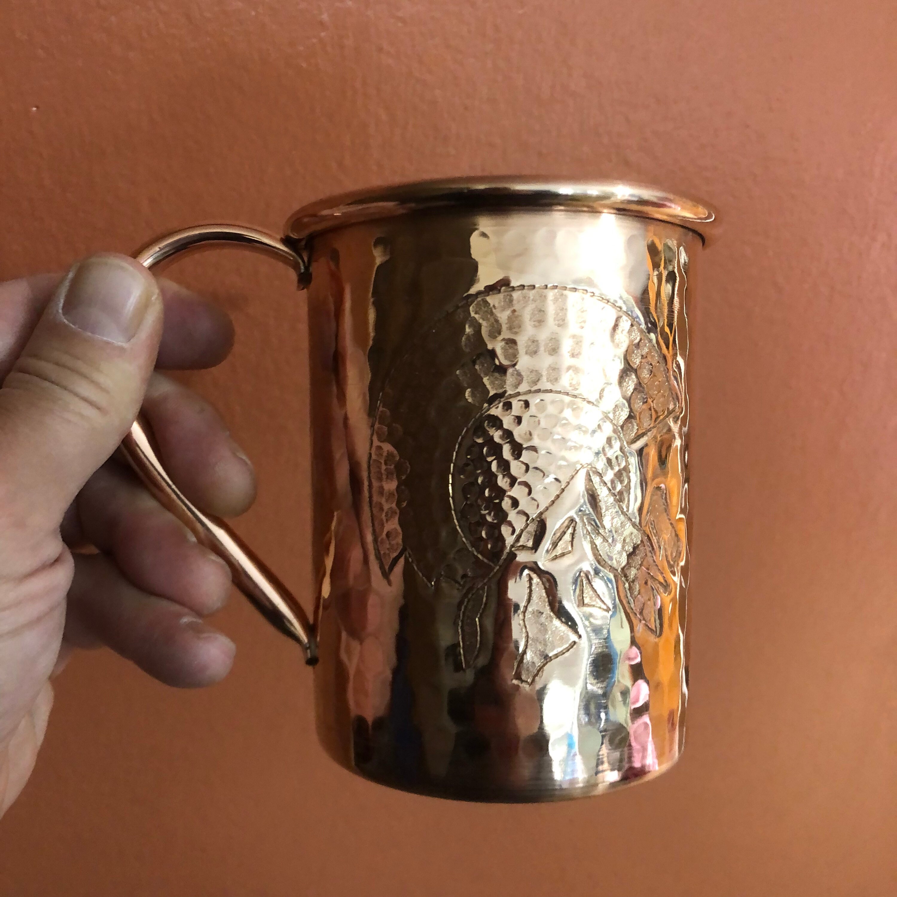 Solid Copper Hammered Mule Mug - Bull In China