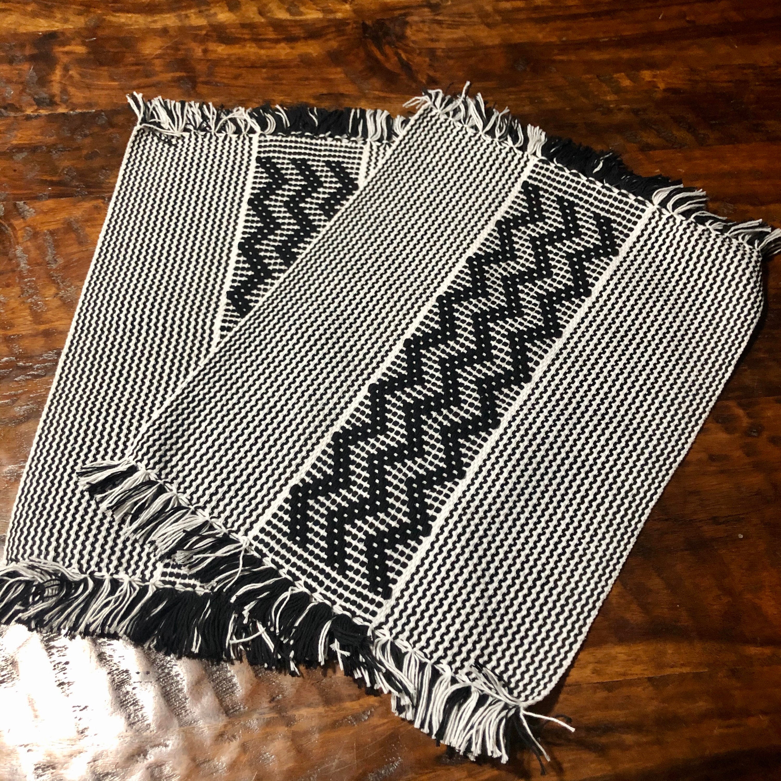 Handwoven Zapotec cotton placemats (set of 2) approx. 18” x 14” (w x h)