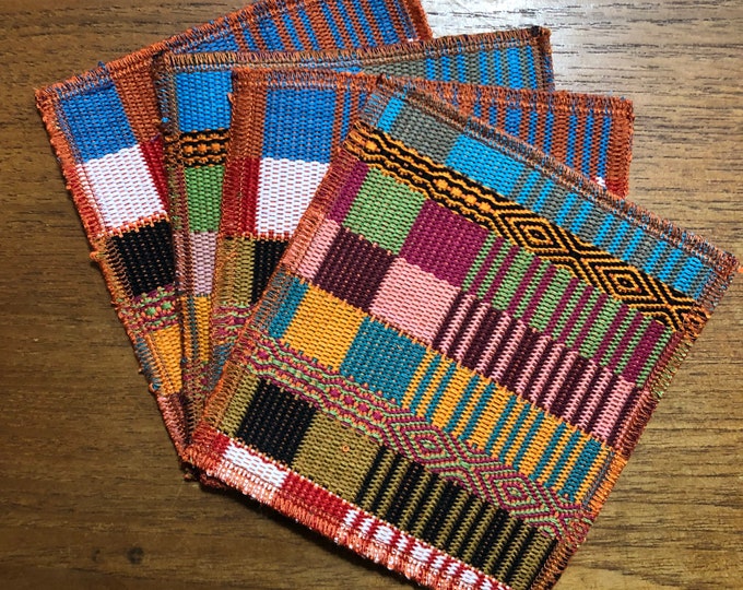 Handwoven Cotton Coasters (set of four) from Otavalo, Ecuador- 5.25” x 5.25”