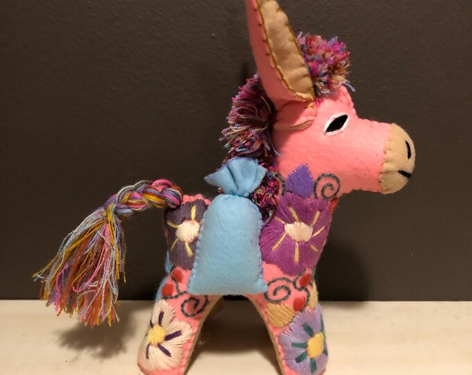 Hand Sewn Stuffed Animal Donkey Plush Toy