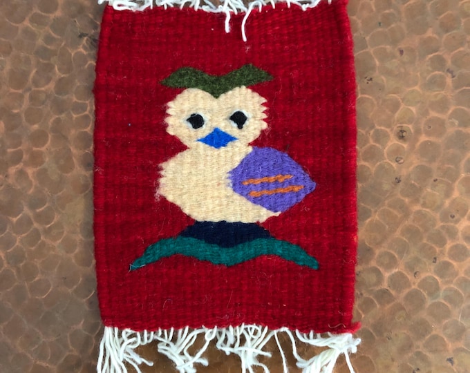 Zapotec hand woven merino wool drink coaster