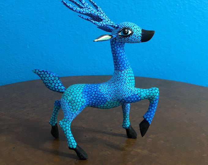 Handcrafted Alebrije Deer Woodcarving from Oaxaca, Mexico by Esperanza Martinez
