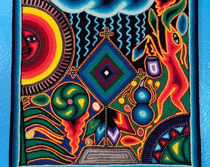 Huichol Yarn Art Nierika (11.75” x 11.75”) from Nayarit, Mexico