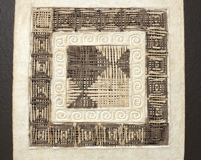 Handmade Amate Paper Wall Art from Mexico (11 3/4” x 11 3/4”)