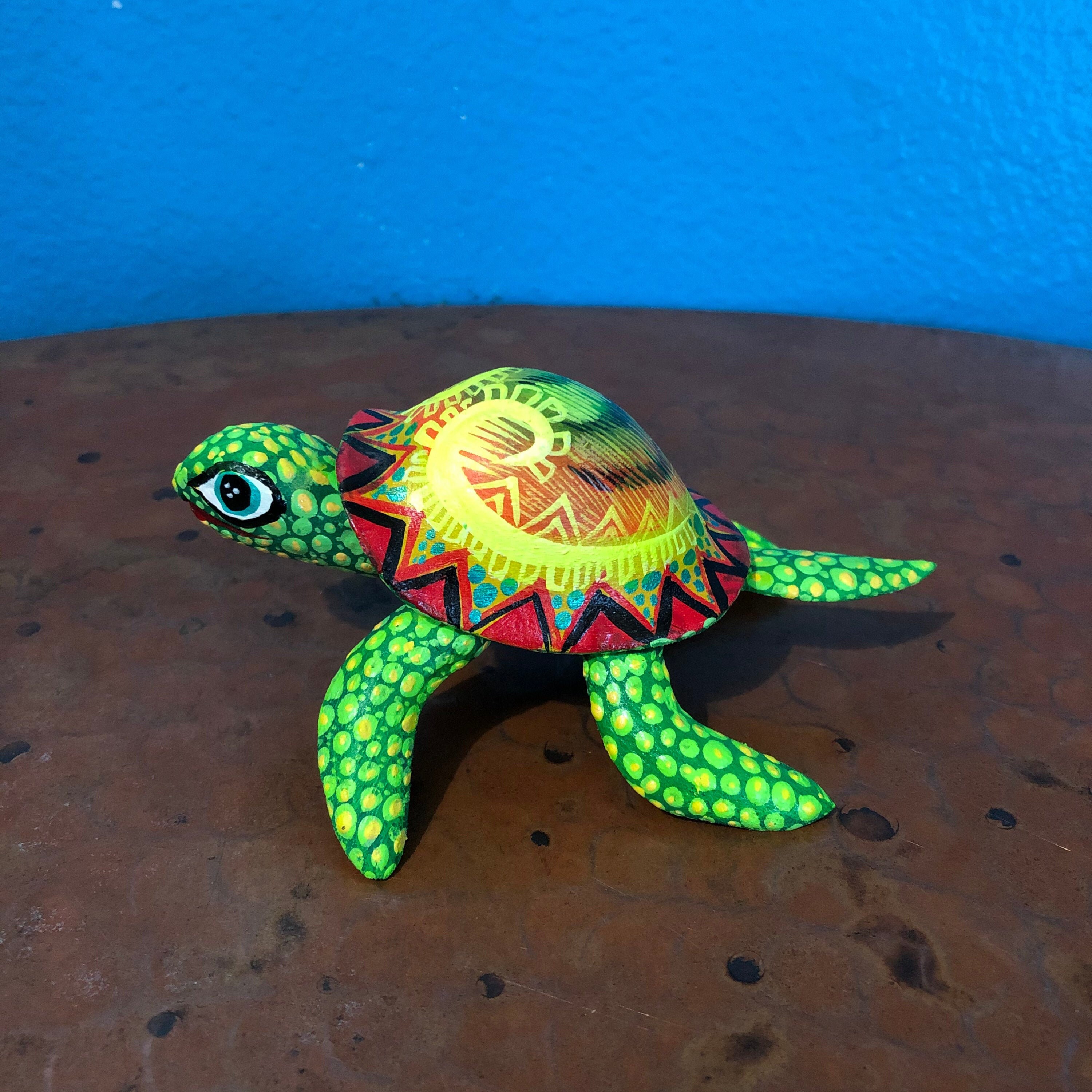 Alebrije Turtle Wood Carving by Roberto and Esperanza Martinez from
