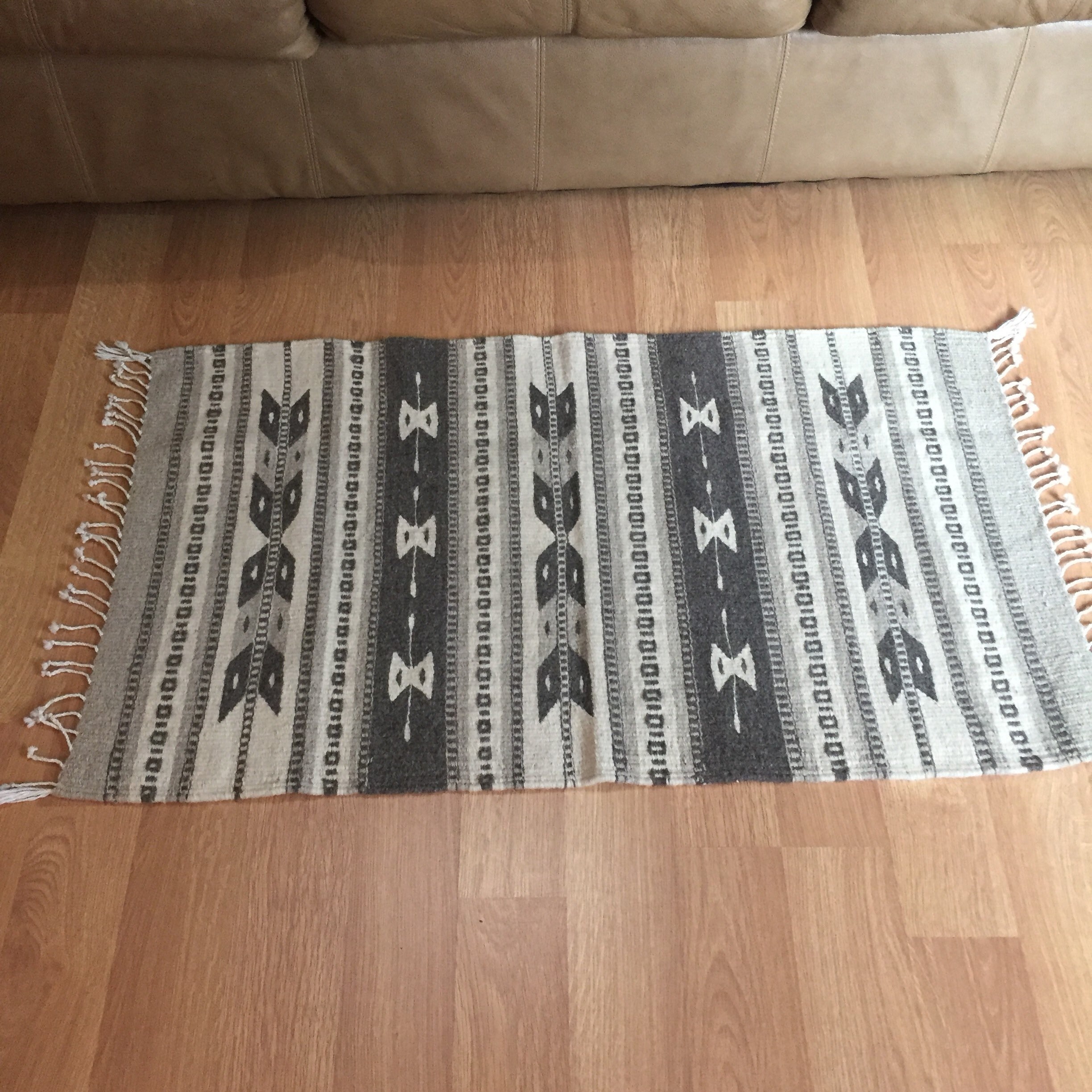 Zapotec hand woven merino wool rug 24 x 36