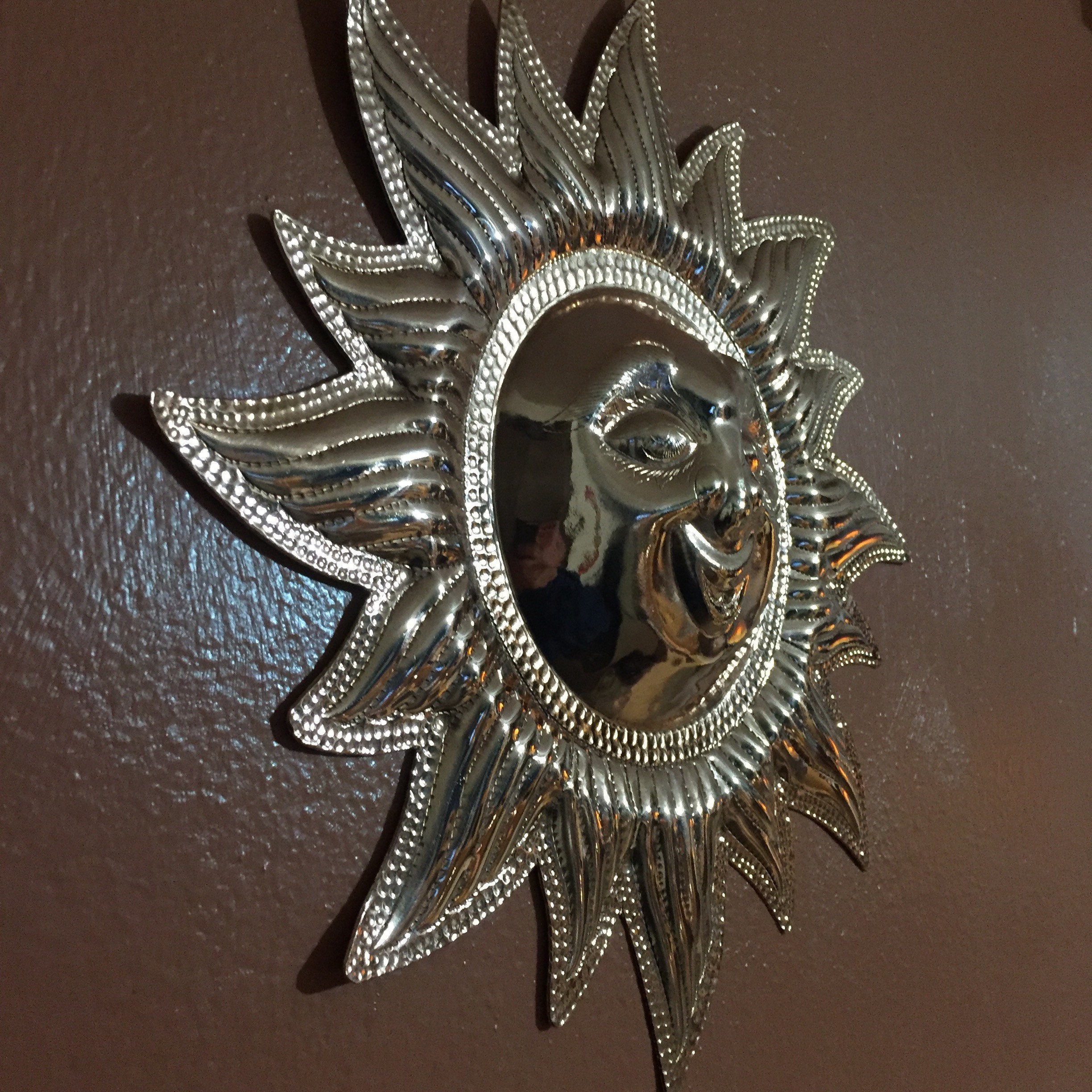 Handcrafted Pure Hammered Copper Sun 12 Diameter