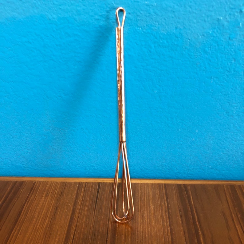 Handcrafted Pure Copper Mini Bar and Cocktail Whisk image 1