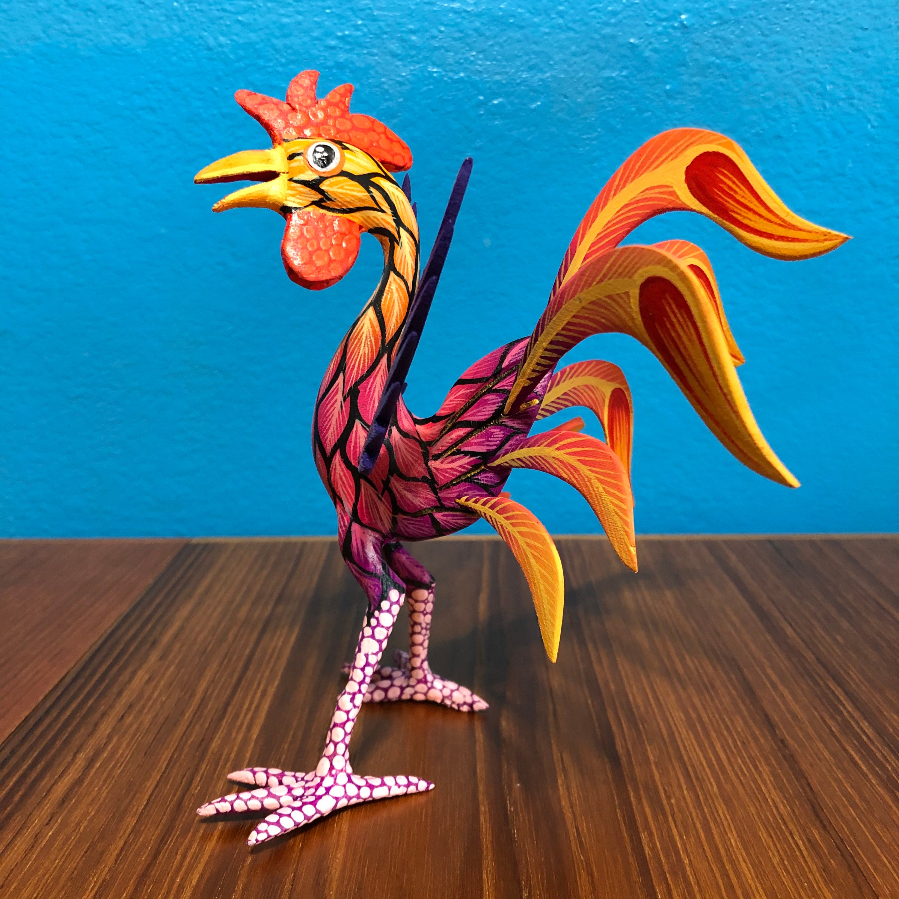 激レア　JOSEPH BIRD & SONS マーマレードジャー Alebrije Rooster Wood Carving by Roberto and Esperanza Martinez