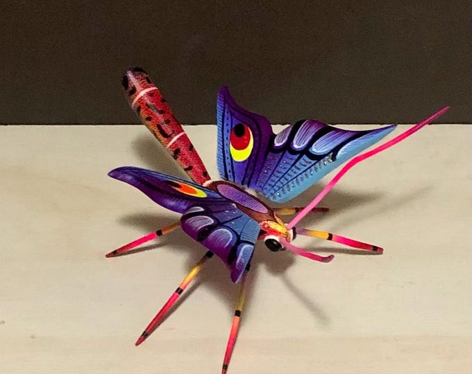 Alebrije Butterfly Handcrafted Wood Carving by Zeny Fuentes & Reyna Piña from Oaxaca, Mexico.