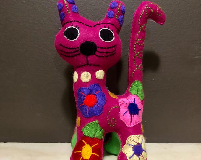 Hand Sewn Stuffed Animal Cat Plush Toy