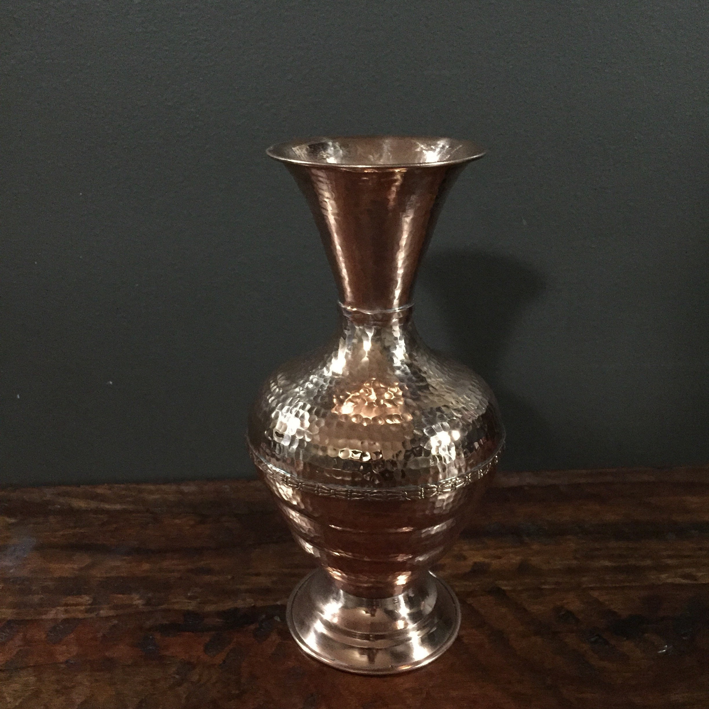 Handcrafted Pure Hammered Copper Decorative Flower Vase