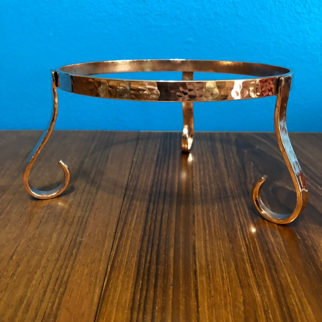 Copper Tripod Plant Stand with 7 Ring