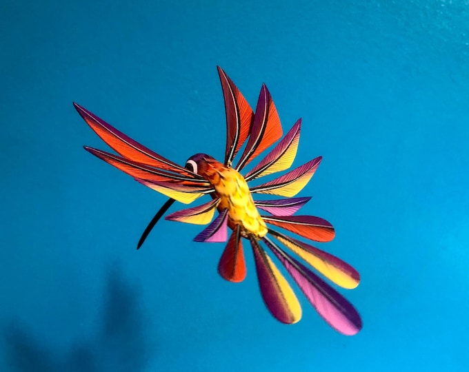 Alebrije Multicolored Hummingbird by Zeny Fuentes & Reyna Piña from Oaxaca, .