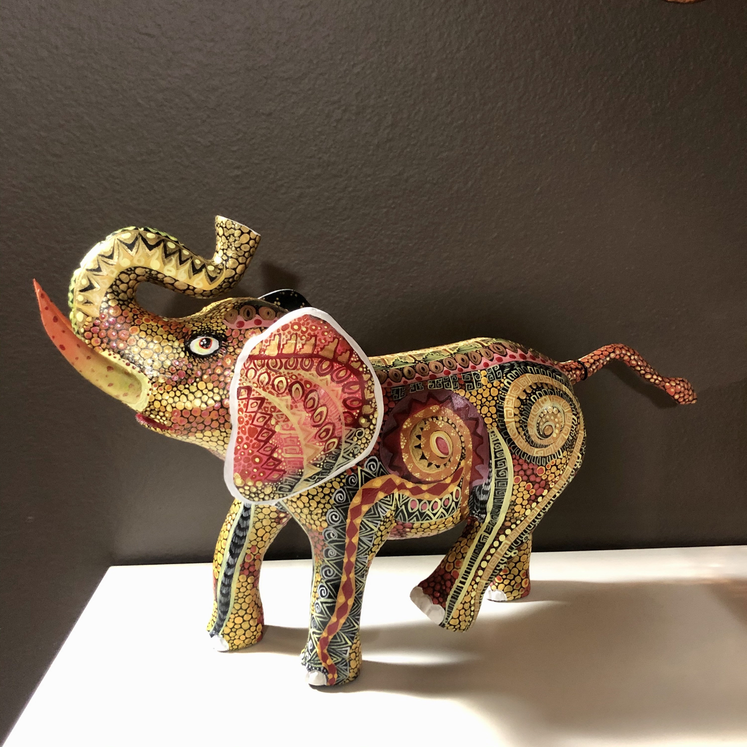 Handcrafted Alebrije Elephant Woodcarving from Oaxaca, Mexico
