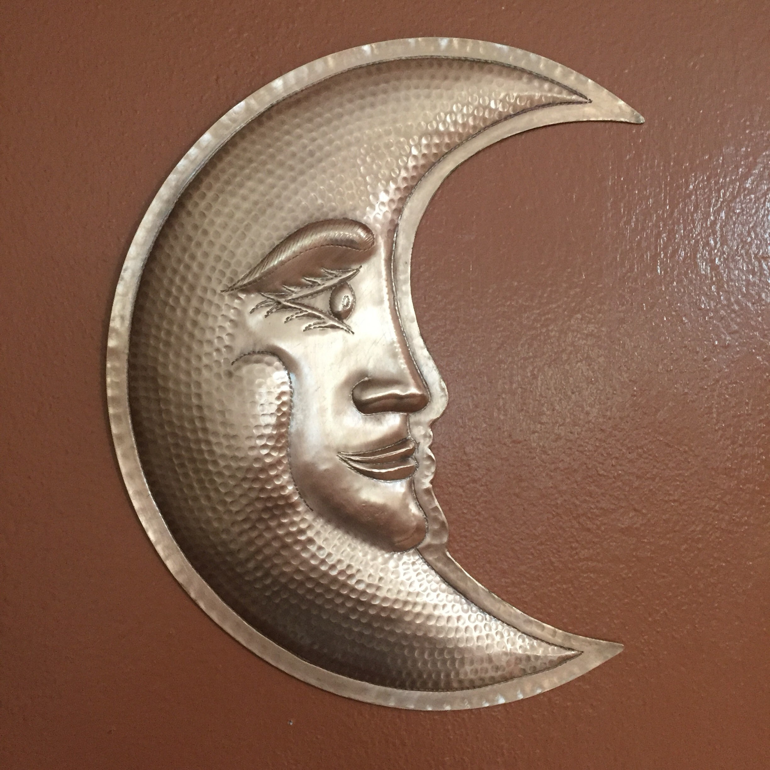 Hammered Metal Wall Decor Reference: Handcrafted Hammered Copper 12 Moon Wall Decor
