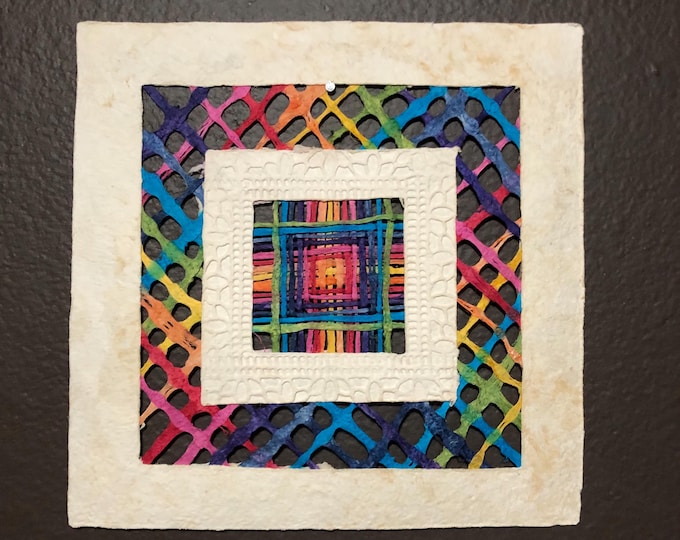 Handmade Amate Paper Wall Art from Mexico (7.75” x 7.75”)