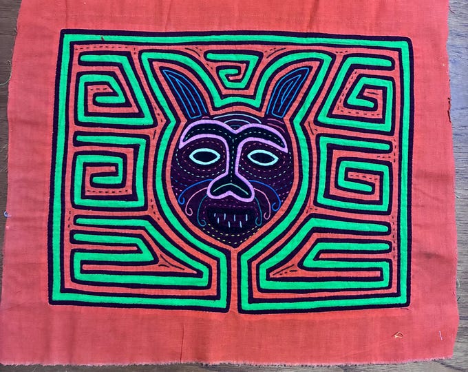 Authentic Guna (Kuna) Mola Textile Art Panel - Hand-Stitched Reverse Appliqué