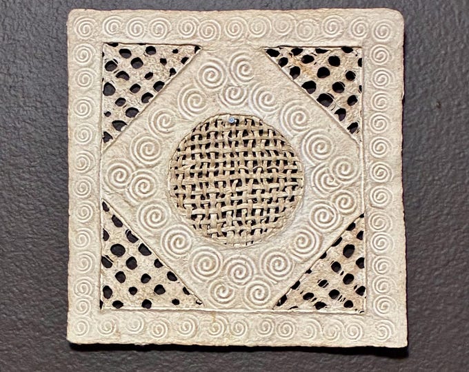 Handmade Amate Bark Paper Wall Art: Braided Detail, Natural Tones