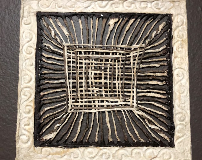 Handmade Amate Paper Wall Art from Mexico (8” x 8”)