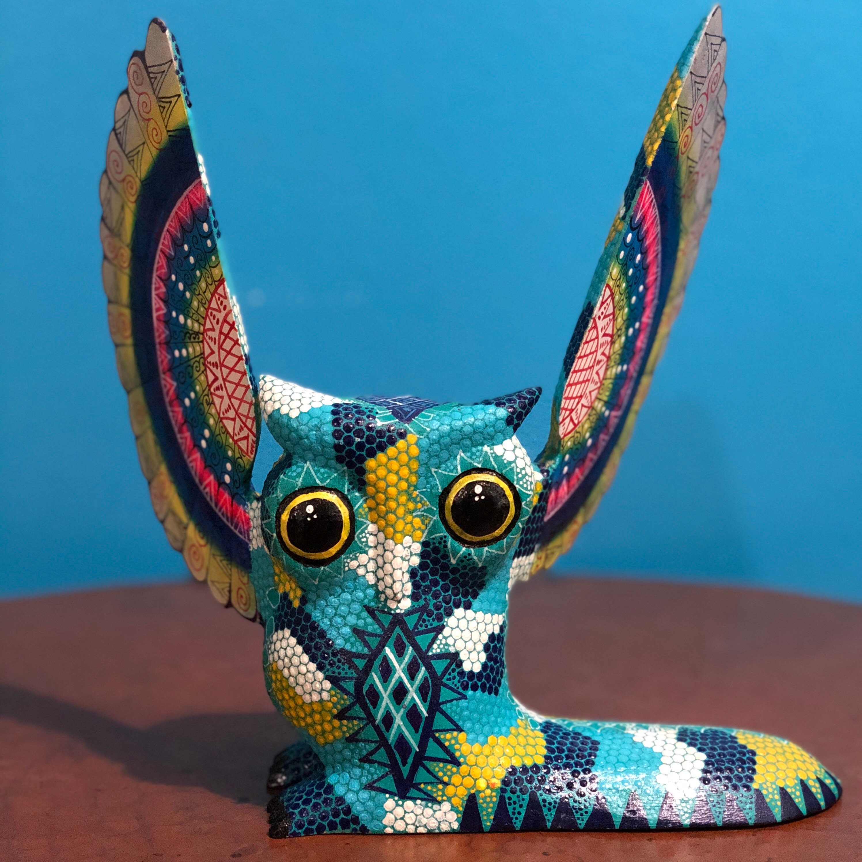 Alebrije Owl Wood Carving by Roberto and Esperanza Martinez from Oaxaca