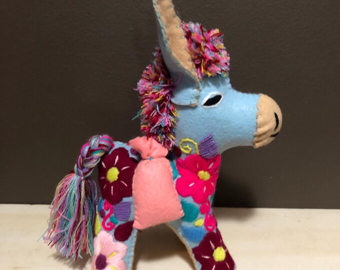 Hand Sewn Stuffed Animal Donkey Plush Toy