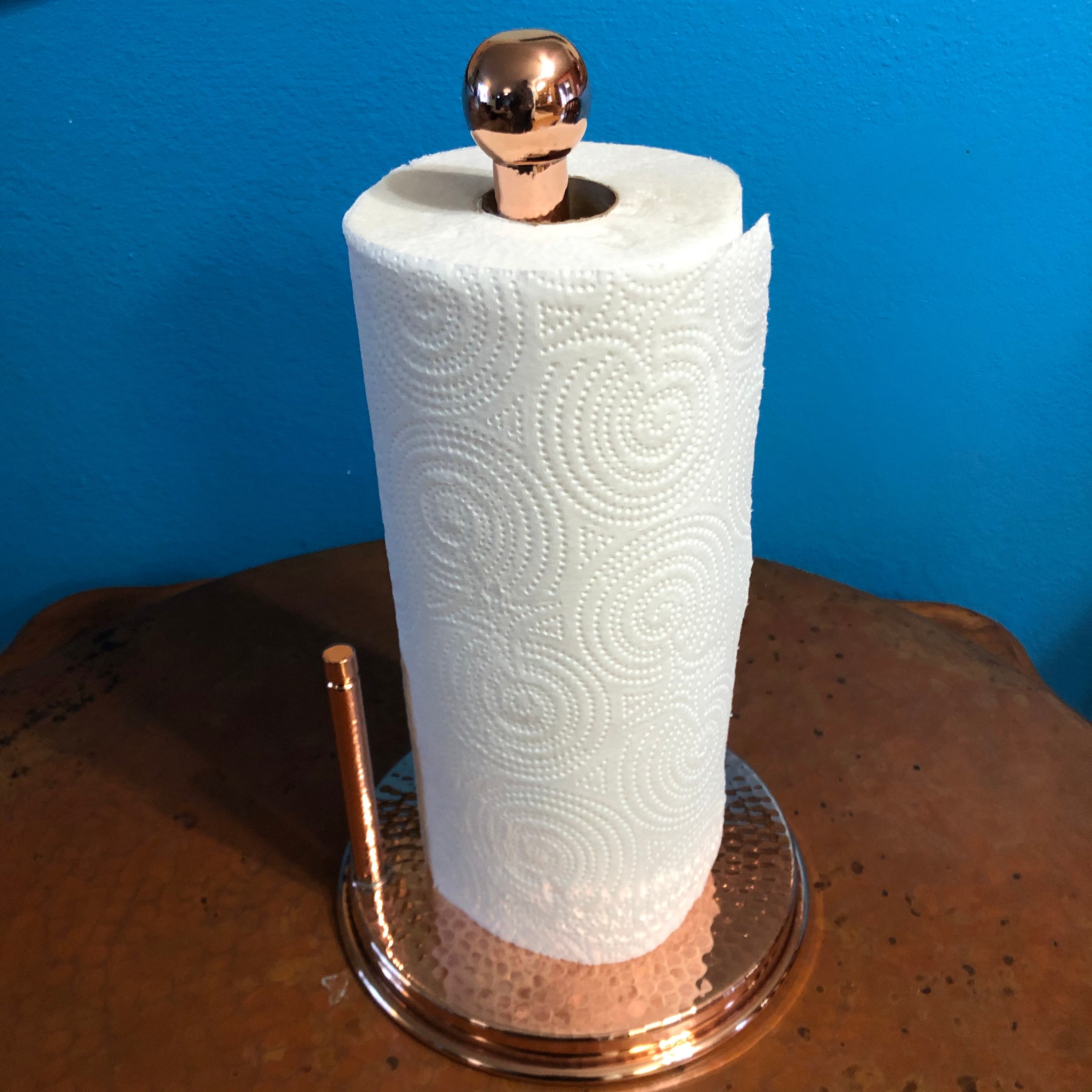 diy copper + wood paper towel holder – almost makes perfect