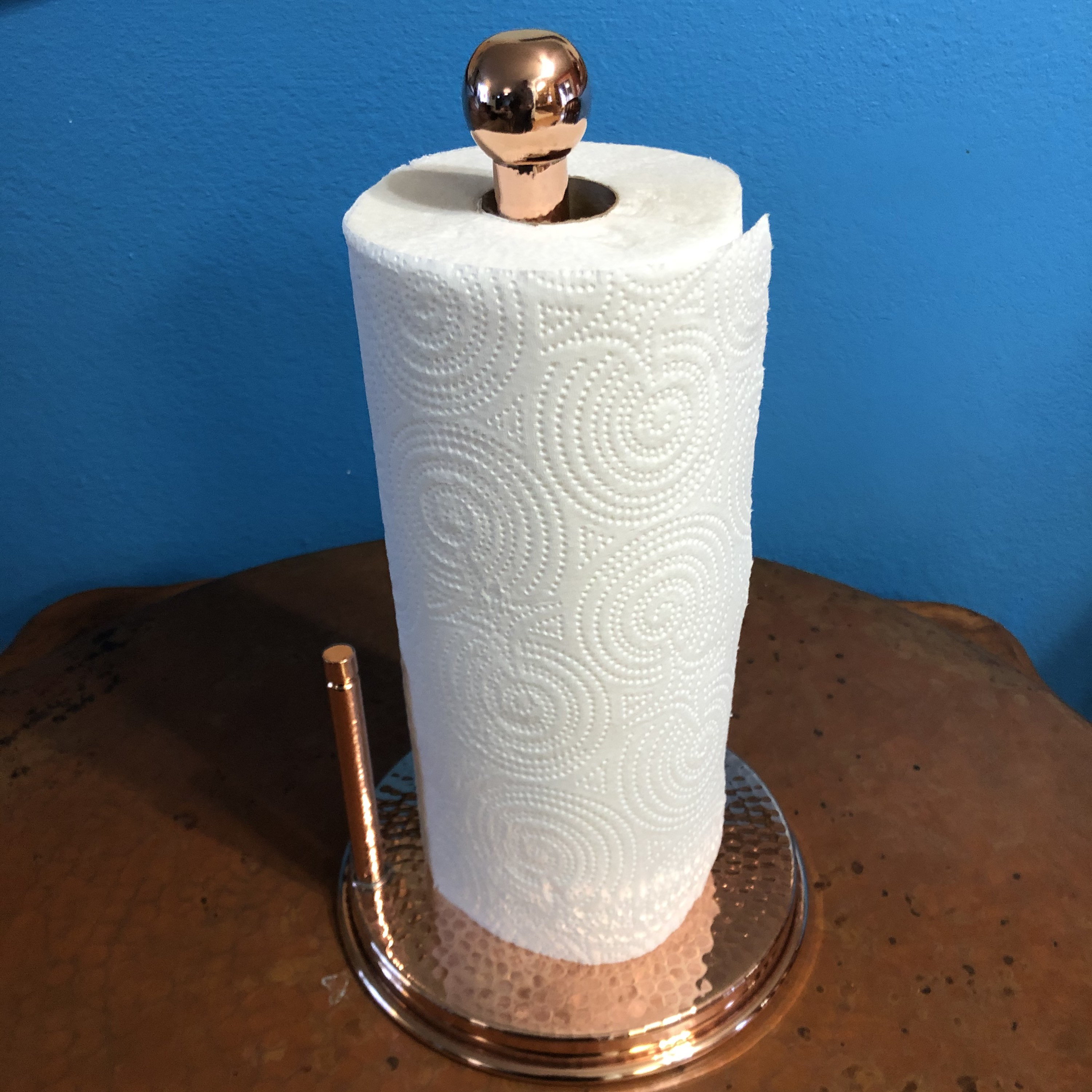 diy copper + wood paper towel holder – almost makes perfect