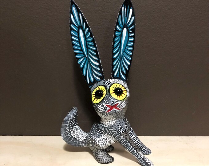 Alebrije Rabbit Wood Carving by Esperanza Martinez from Oaxaca, Mexico.