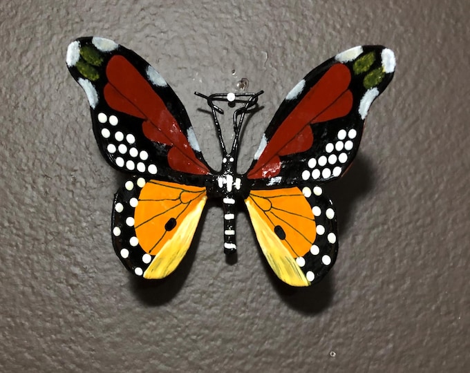 Small Paper Maché Butterfly Wall Ornament from Izamal, Yucatán, Mexico