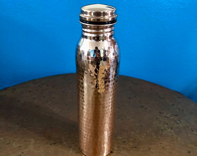Pure Hammered Copper 1-Quart Water Bottle