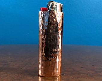 Handcrafted Pure Copper Lighter Cover with Hand Hammered Texture