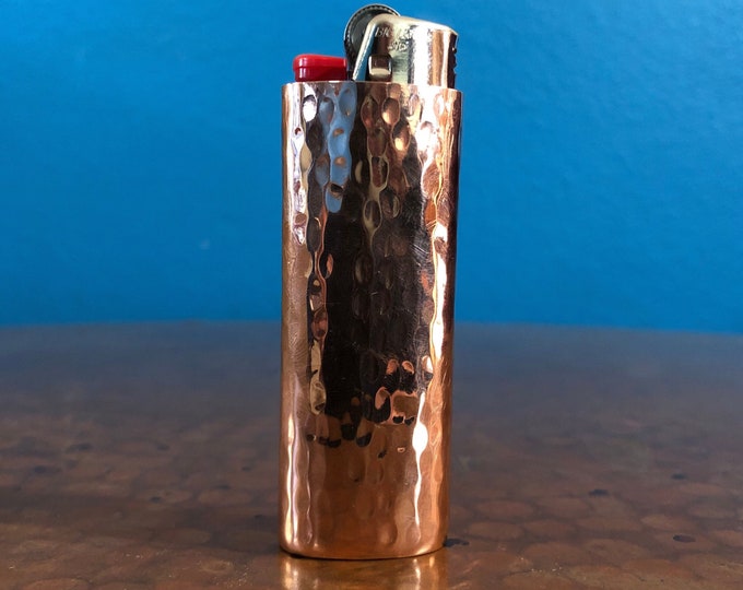 Handcrafted Pure Copper Lighter Cover with Hand Hammered Texture