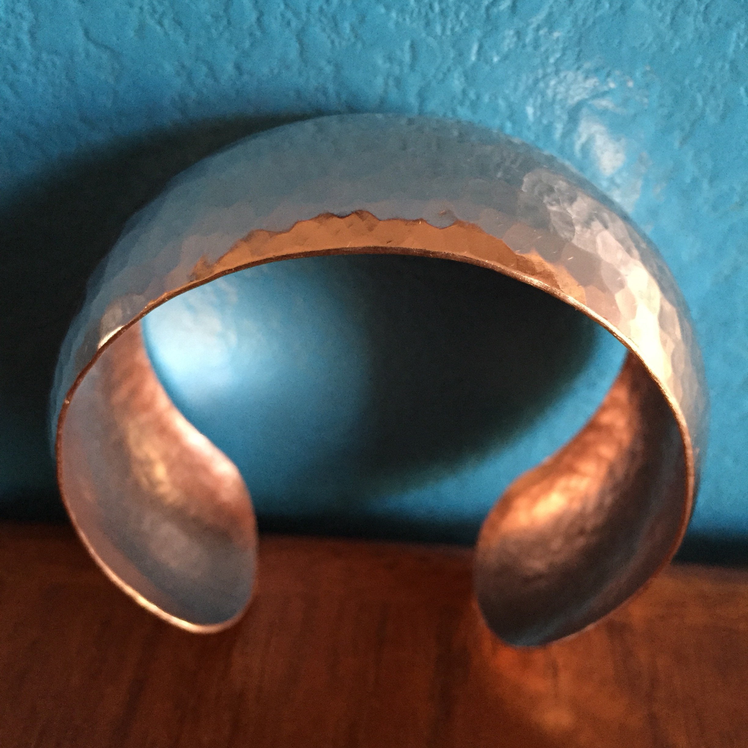 Handcrafted Hammered Copper Adjustable Cuff Bracelet