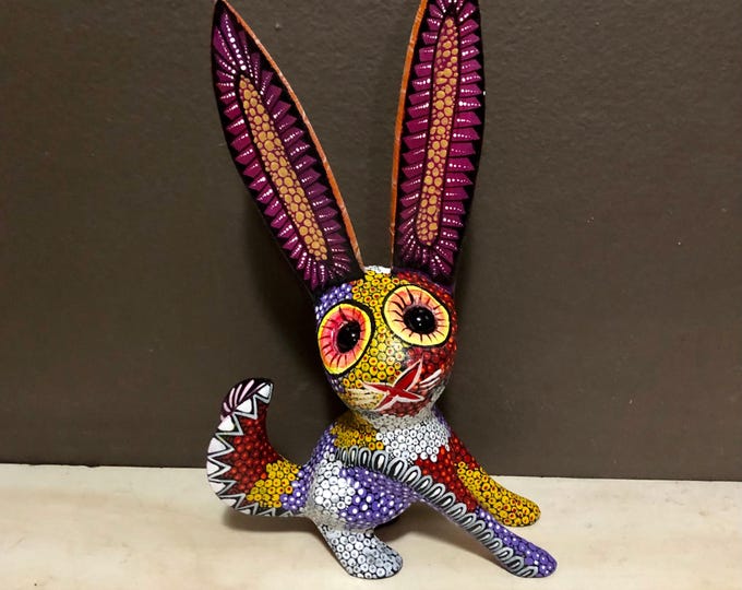 Alebrije Rabbit Wood Carving by Esperanza Martinez from Oaxaca, Mexico.