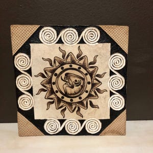 Handmade Amate Paper Wall Art from Mexico (11 3/4” x 11 3/4”)