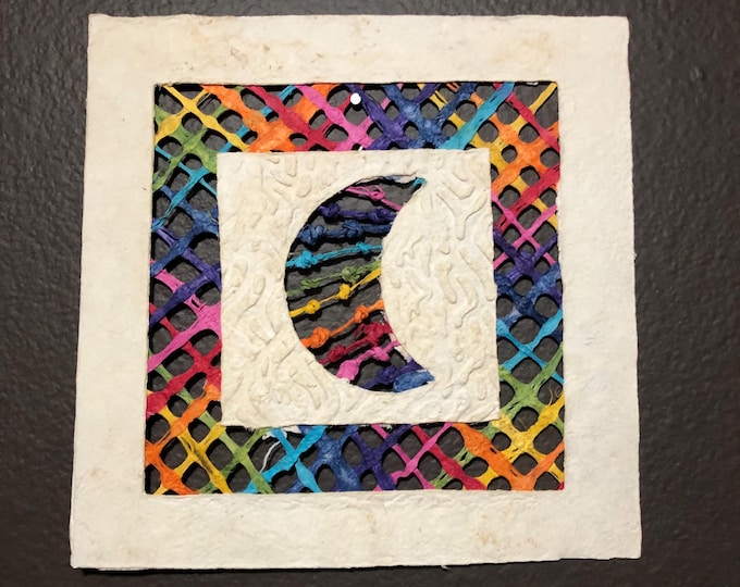 Handmade Amate Paper Wall Art from Mexico (7.75” x 7.75”)