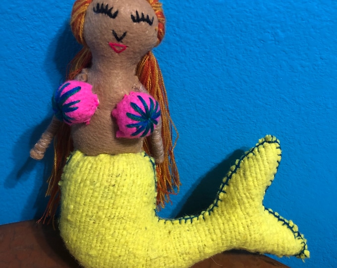 Hand Sewn Stuffed Animal Mermaid Plush Toy