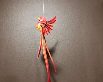 Alebrije Exotic Quetzal Bird Wood Carving by Roberto and Esperanza Martinez