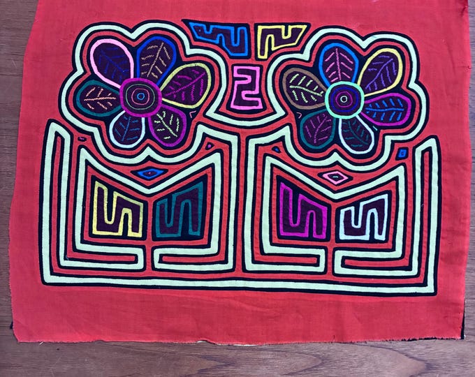 Authentic Guna (Kuna) Mola Textile Art Panel - Hand-Stitched Reverse Appliqué