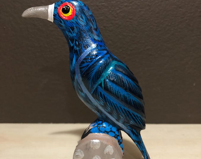 Hand-Carved Wood Alebrije Bird by Esperanza Martinez from Oaxaca, Mexico