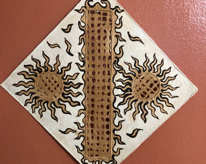 Handmade Amate Paper Wall Art from Mexico (11 3/4” x 11 3/4”)