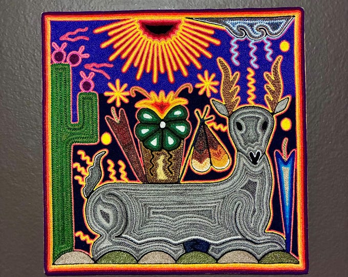 Huichol Yarn Art Nierika (11.75” x 11.75”) from Nayarit, Mexico